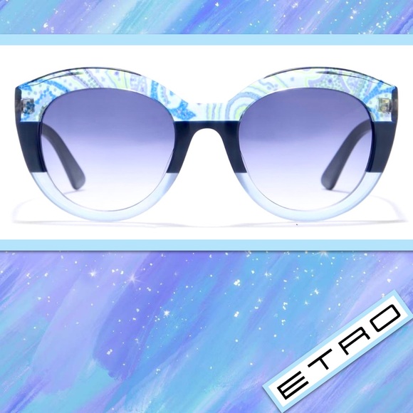 Etro Blue Paisley Gradient Cat-Eye Sunglasses - Picture 2 of 5